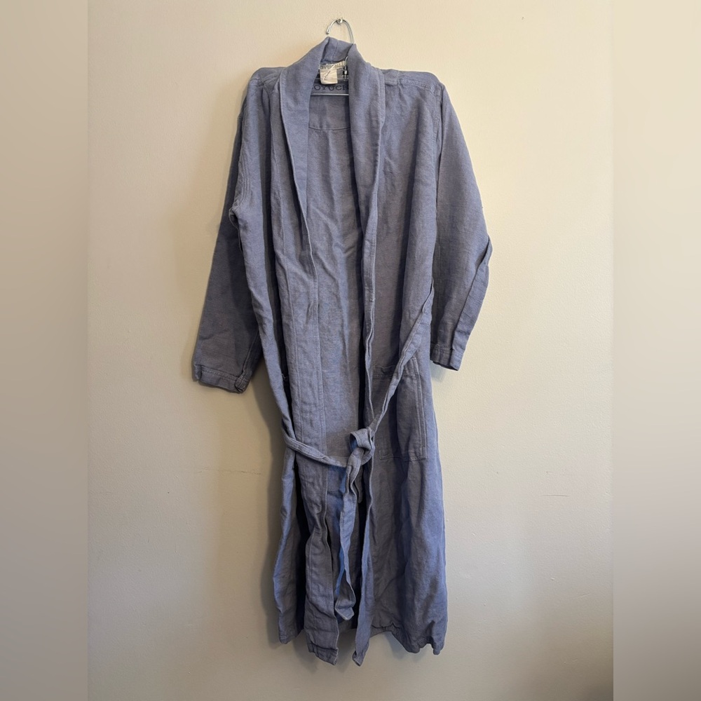 Coyuchi Blue Women's Robe Linen